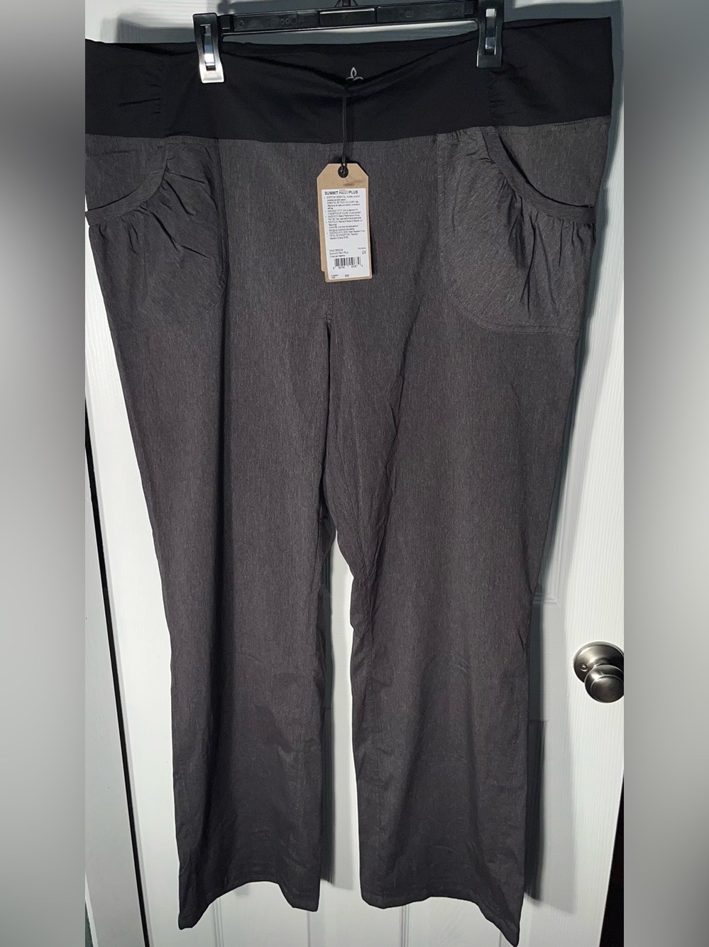 $89 Women’s prAna Summit Pant Plus 2X Charcoal HeatherGrey Black